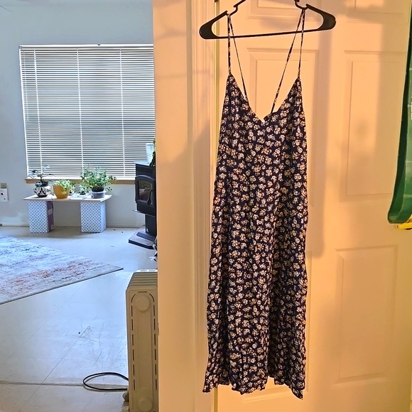 Sezane Marguarita Blue Floral Midi Sleeveless Dress - Picture 7 of 13